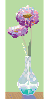 Stylized Floral Arrangementin Vase PNG