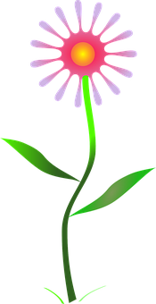 Stylized Flower Illustration PNG