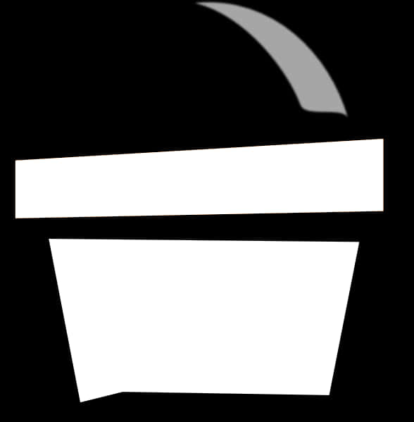 Stylized Flower Pot Silhouette PNG