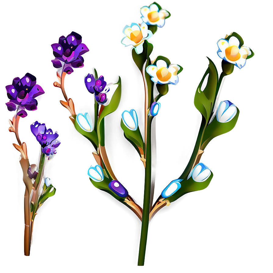 Stylized Flower Stem Png Ans PNG