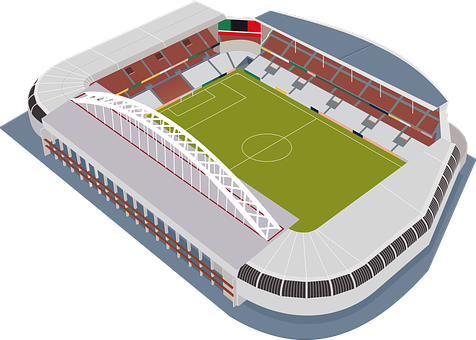 Stylized Football Stadium Illustration PNG