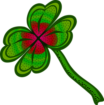Stylized Four Leaf Clover PNG