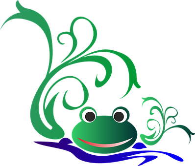 Stylized Frog Graphic PNG