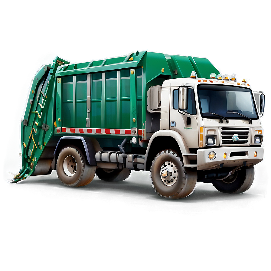 Stylized Garbage Truck Png Tvt PNG