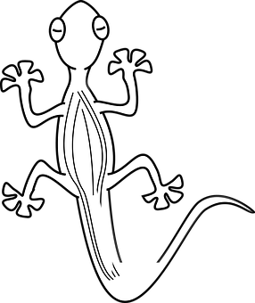 Stylized Gecko Silhouette PNG