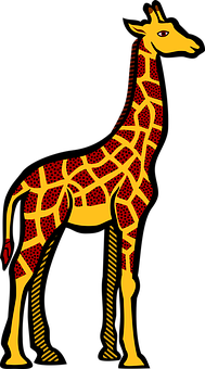 Stylized Giraffe Artwork PNG
