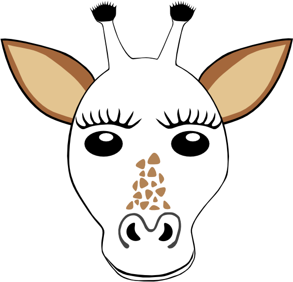 Stylized Giraffe Face Illustration PNG