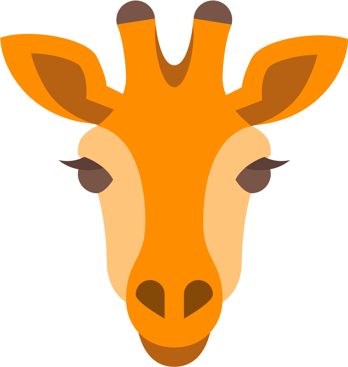 Stylized Giraffe Head Illustration PNG