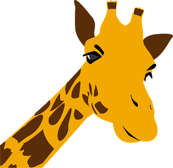 Stylized Giraffe Portrait PNG