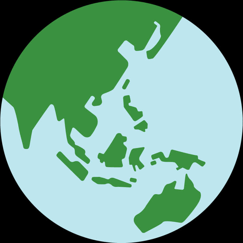 Stylized Globe Representation Southeast Asia PNG