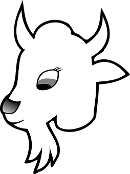 Stylized Goat Profile Graphic PNG