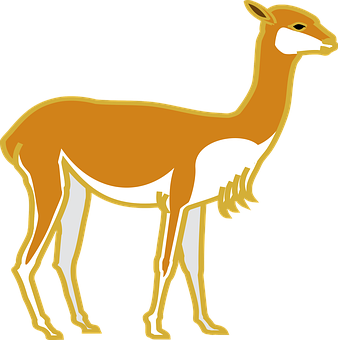 Stylized Golden Outlined Deer PNG