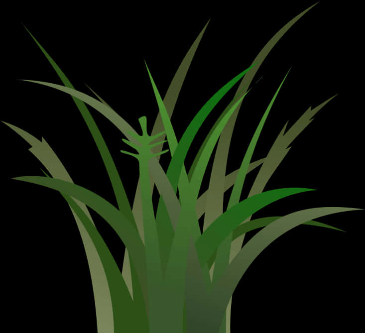 Stylized Grass Illustration PNG