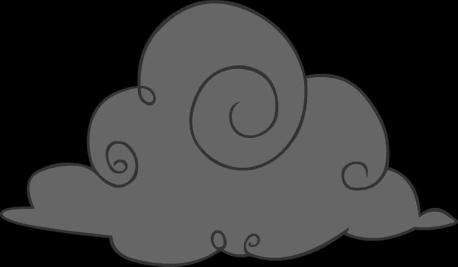 Stylized Gray Cloud Graphic PNG