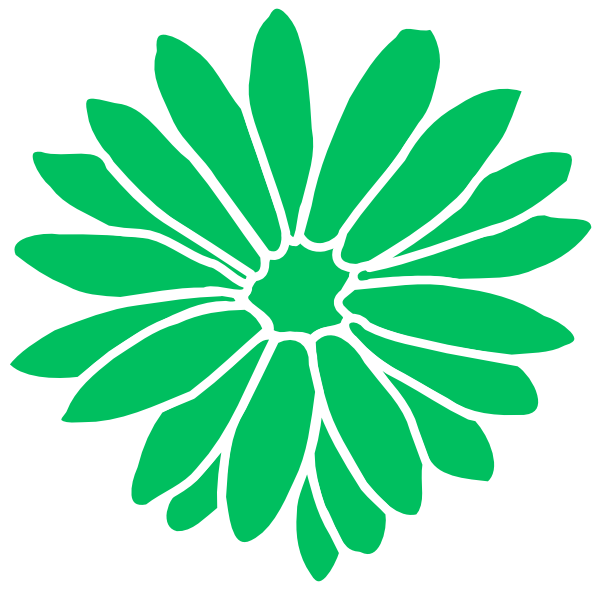 Stylized Green Dahlia Graphic PNG