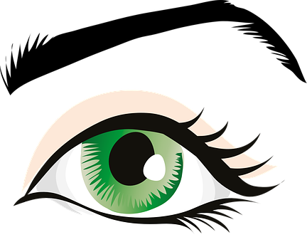 Stylized Green Eye Graphic PNG