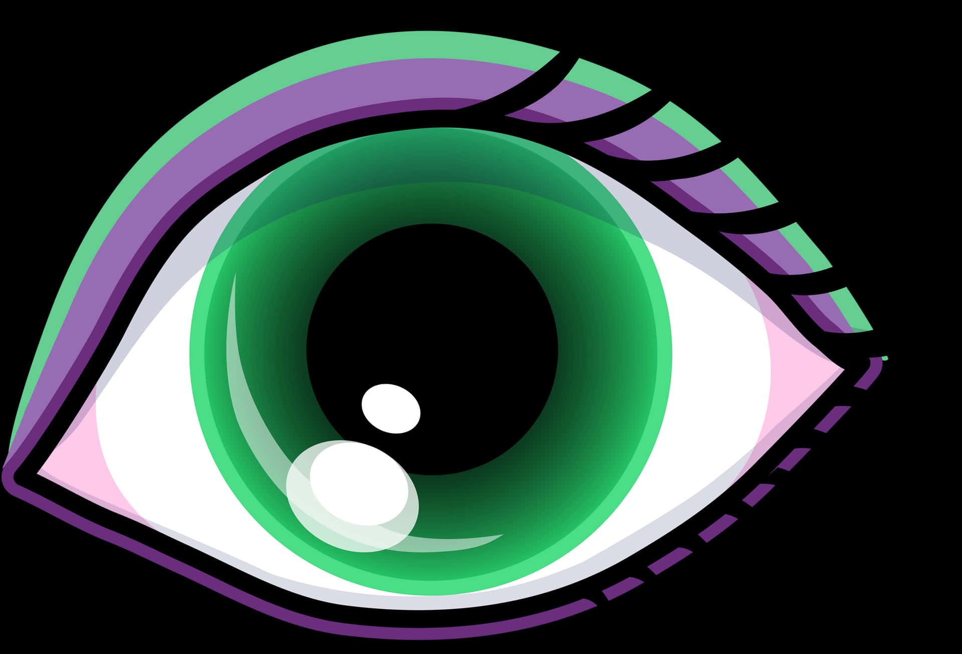 Stylized Green Eye Illustration PNG