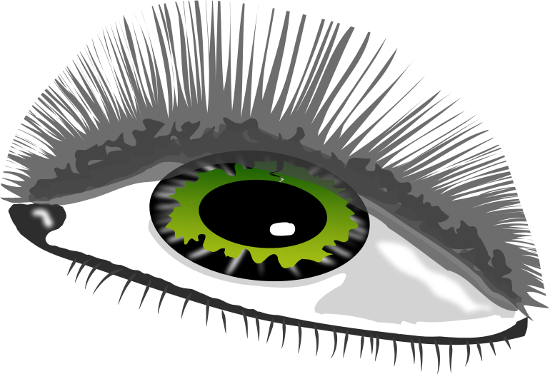 Stylized Green Eyewith Long Eyelashes PNG