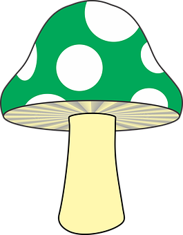 Stylized Green Mushroom Illustration PNG