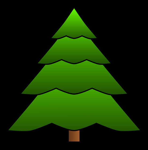 Stylized Green Pine Tree Graphic PNG