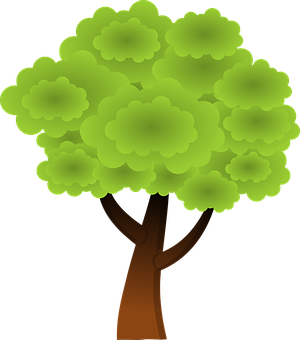 Stylized Green Tree Graphic PNG