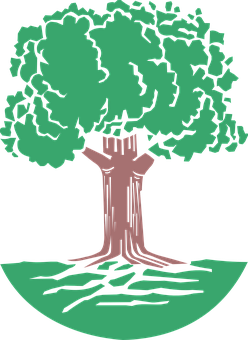 Stylized Green Tree Illustration PNG