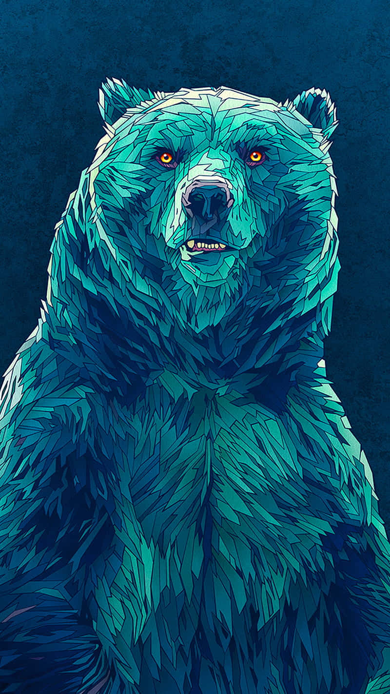 Stylized Grizzly Bear Artwork Wallpaper