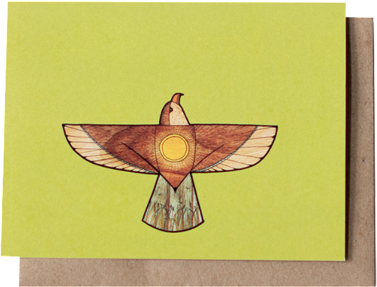 Stylized Hawk Greeting Card PNG