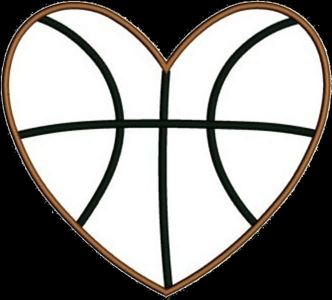 Stylized Heart Basketball Court Design PNG