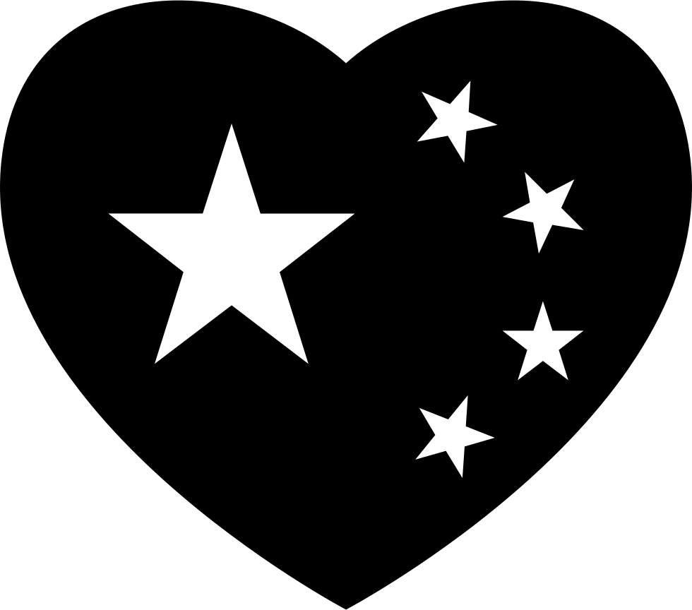 Stylized Heartwith Stars PNG