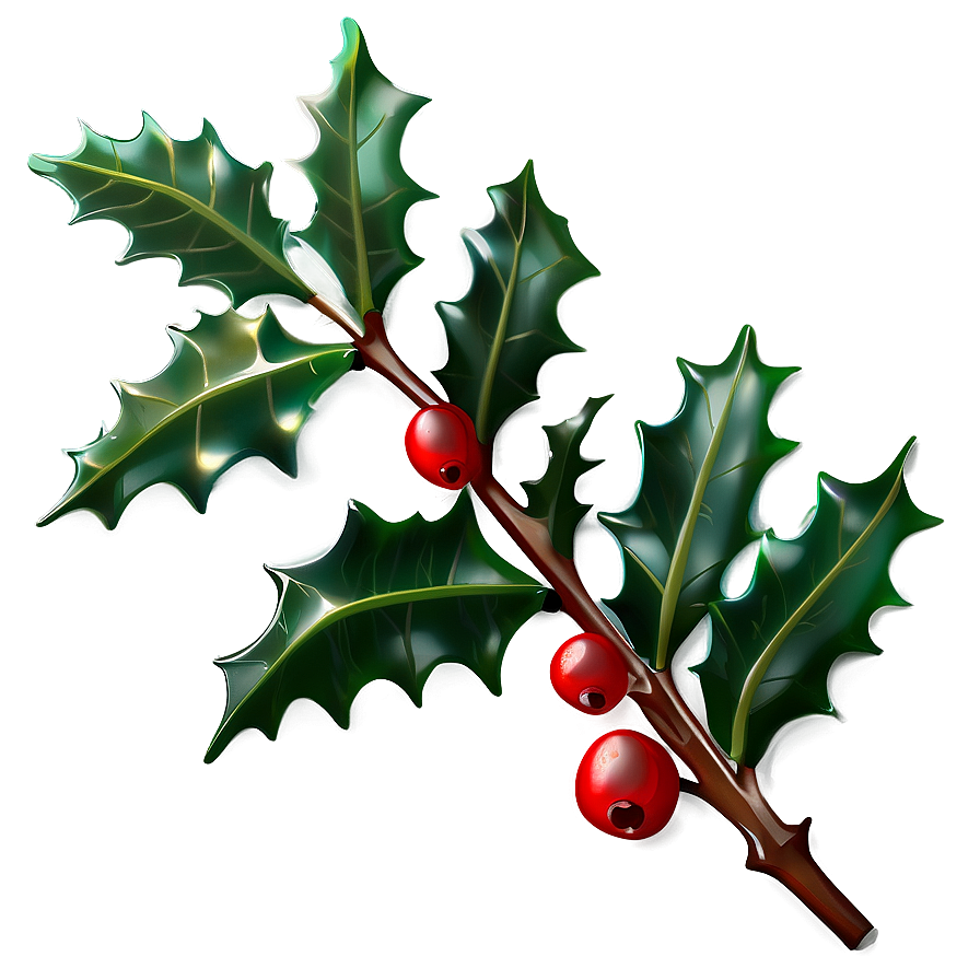 Stylized Holly Png 05252024 PNG