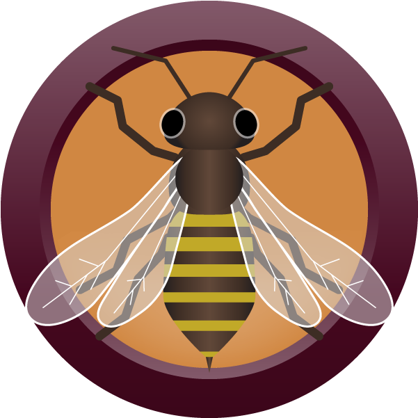 Stylized Honey Bee Icon PNG