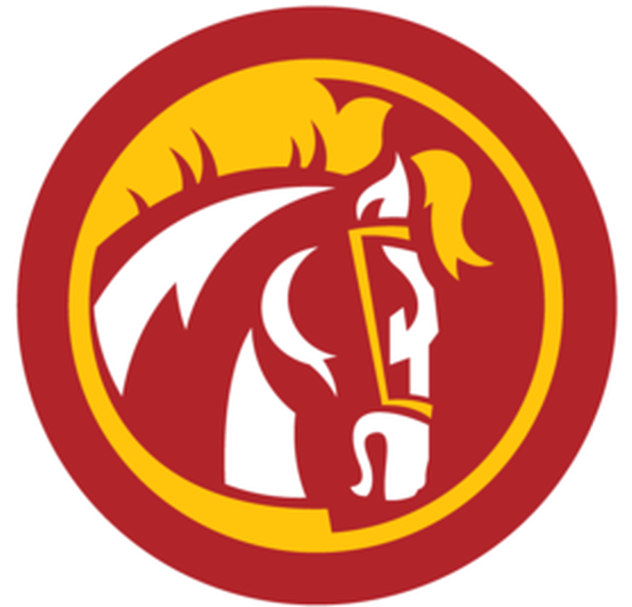 Stylized Horse Flame Football Logo PNG