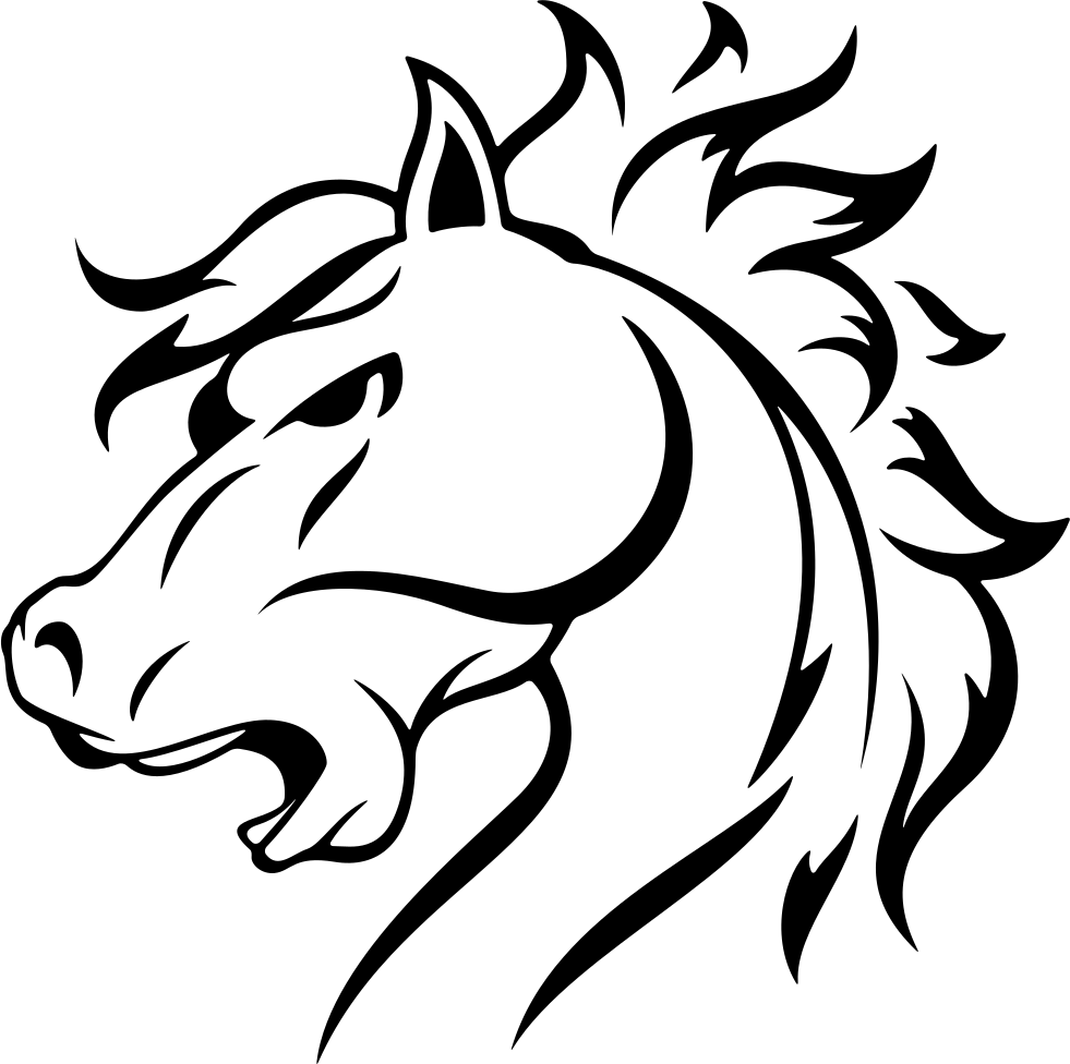 Stylized Horse Head Logo PNG