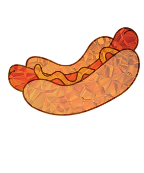 Stylized Hotdog Illustration PNG