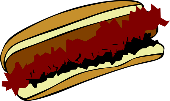 Stylized Hotdog Vector Art PNG