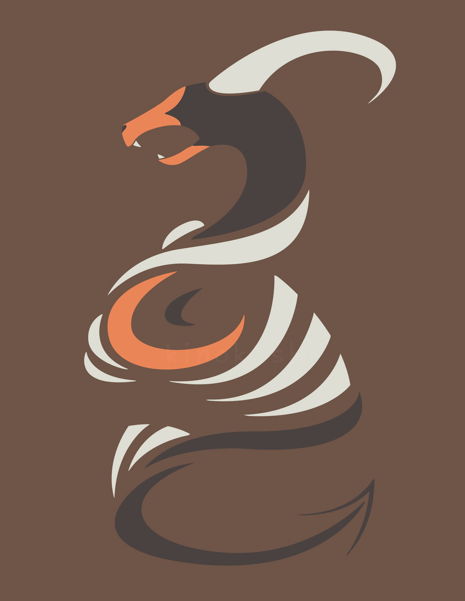 Stylized Houndoom With Brown Backdrop Wallpaper