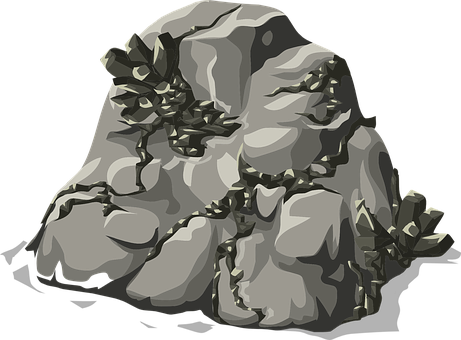 Stylized Illustrationof Rock Formation PNG