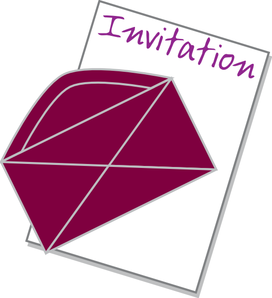 Stylized Invitation Cardwith Gemstone PNG