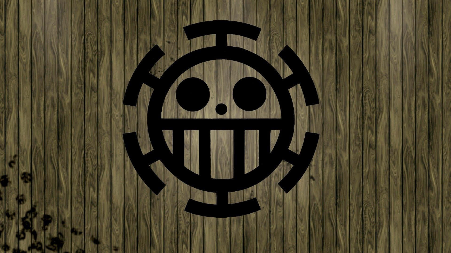 Stylized Jolly Rogeron Wooden Background Wallpaper