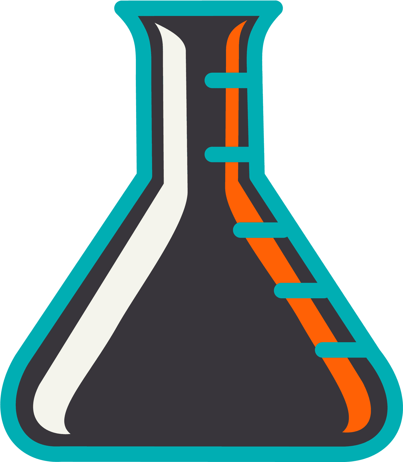 Stylized Laboratory Beaker Graphic PNG