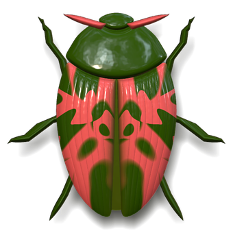 Stylized Ladybug Illustration PNG