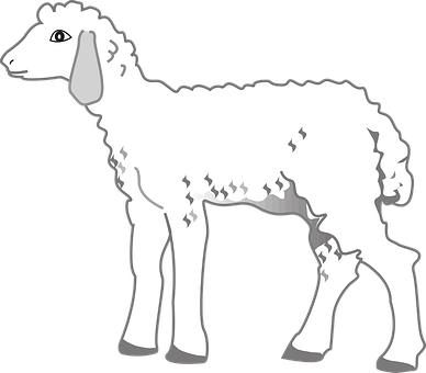Stylized Lamb Illustration PNG