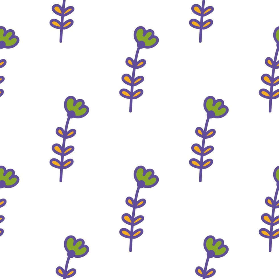 Stylized Lavender Pattern Wallpaper