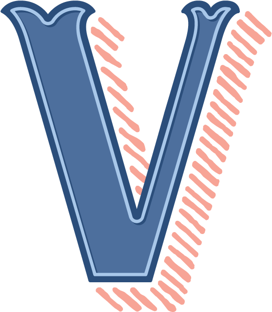 Stylized Letter V Graphic PNG