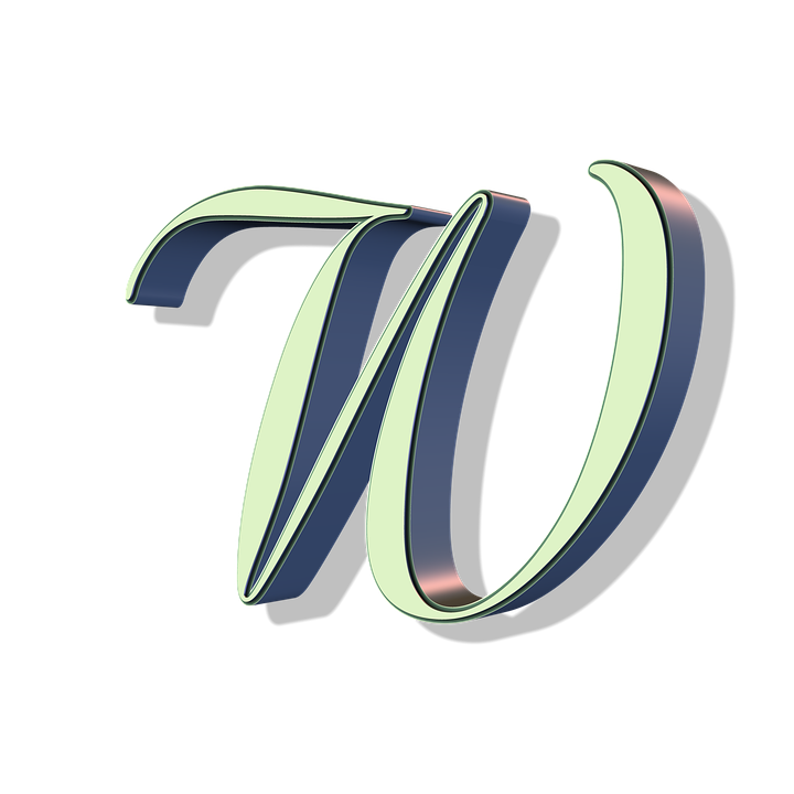 Stylized Letter W Graphic PNG