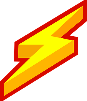 Stylized Lightning Bolt Graphic PNG