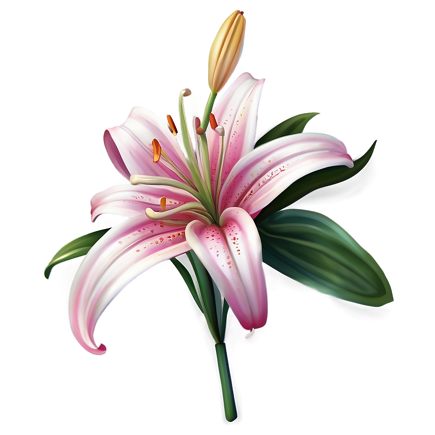 Stylized Lily Flower Png Gfj PNG
