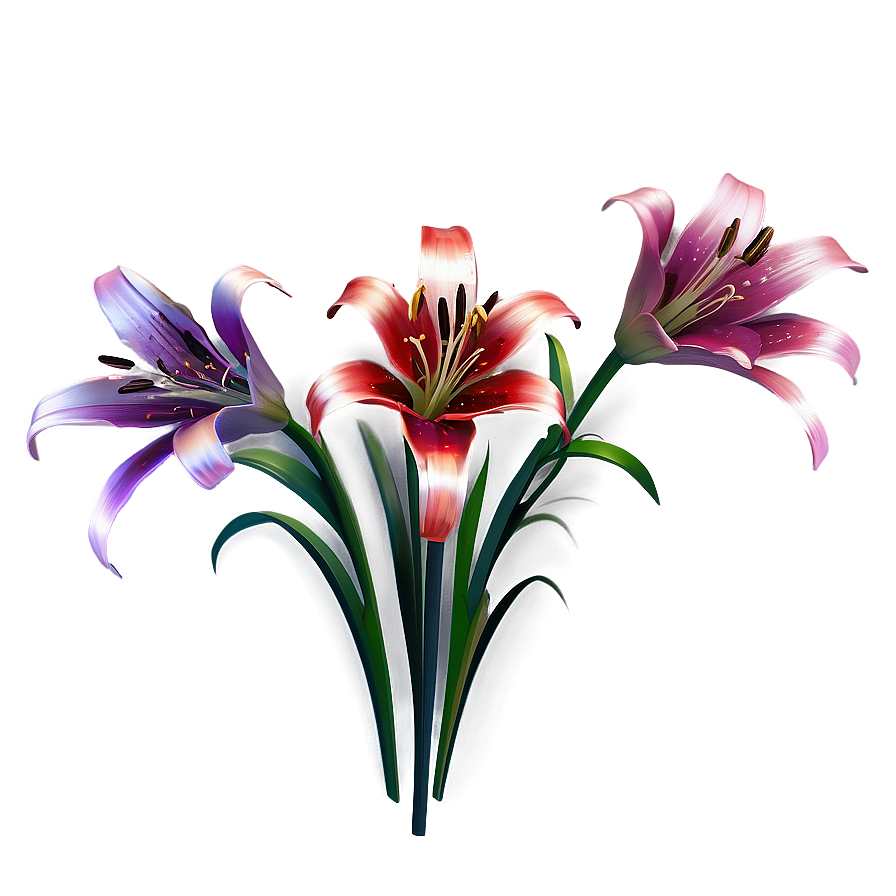 Stylized Lily Flower Png Jvi PNG