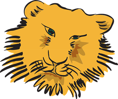 Stylized Lion Illustration PNG